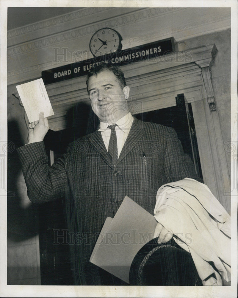 1962 Press Photo Charles Magno First to File for Alderman - Historic Images