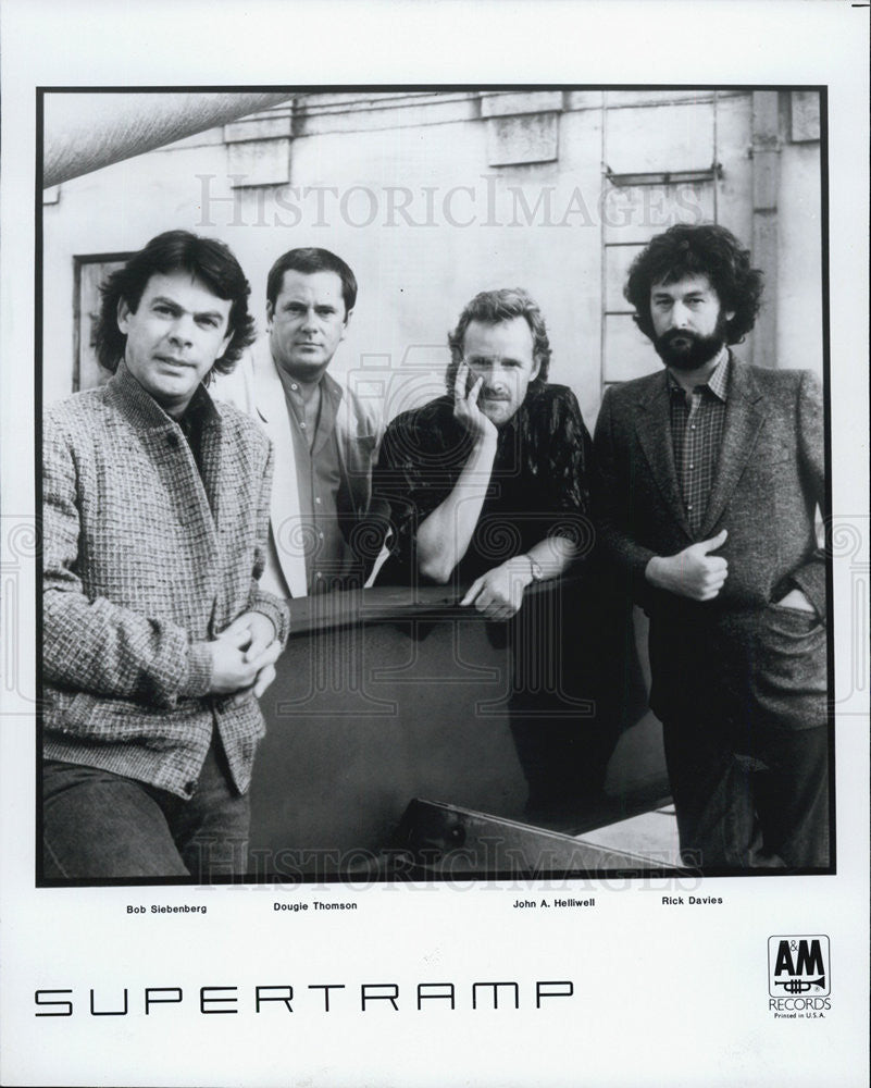 1985 Press Photo Bob Siebenberg, Dougie Thomson, John Helliwell &amp; Rick Davies - Historic Images