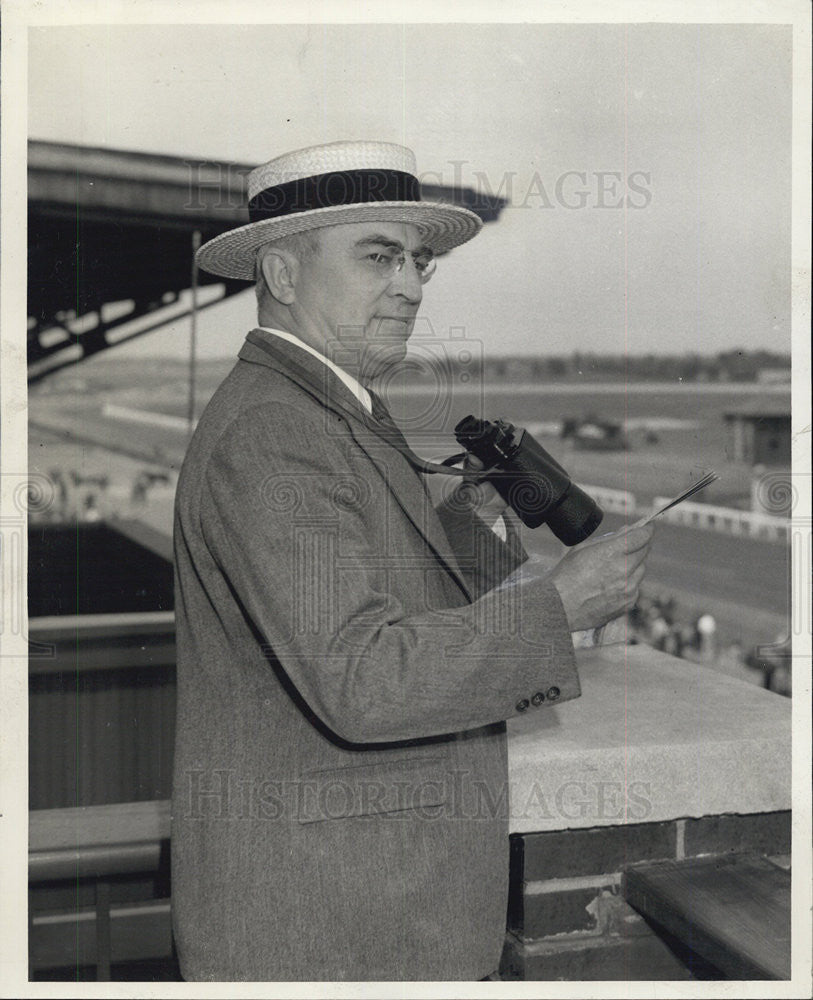 1942 Press Photo Samuel H. McMeekin Presiding Steward At Lincoln Fields Track - Historic Images