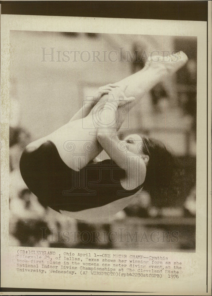 1976 Press Photo Cynthia McIngvale Winner Of Women's One Meter Diving Event - Historic Images