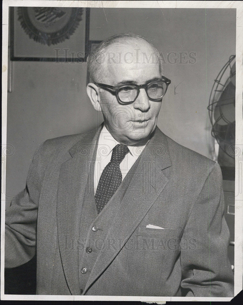 1956 Press Photo New Traffic Chief Philip McGuire In City Hall Interview - Historic Images