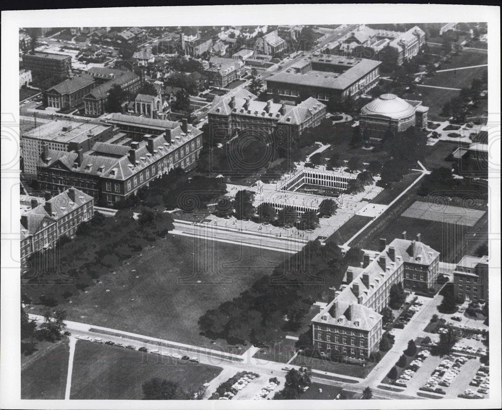 1963 Press Photo University Illinois Campus Proposed Library Superimposed - Historic Images