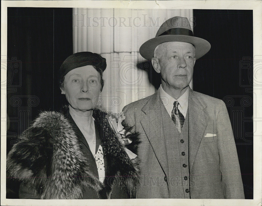 1939 Press Photo Real Admiral Harry Yarnell and wife. - Historic Images