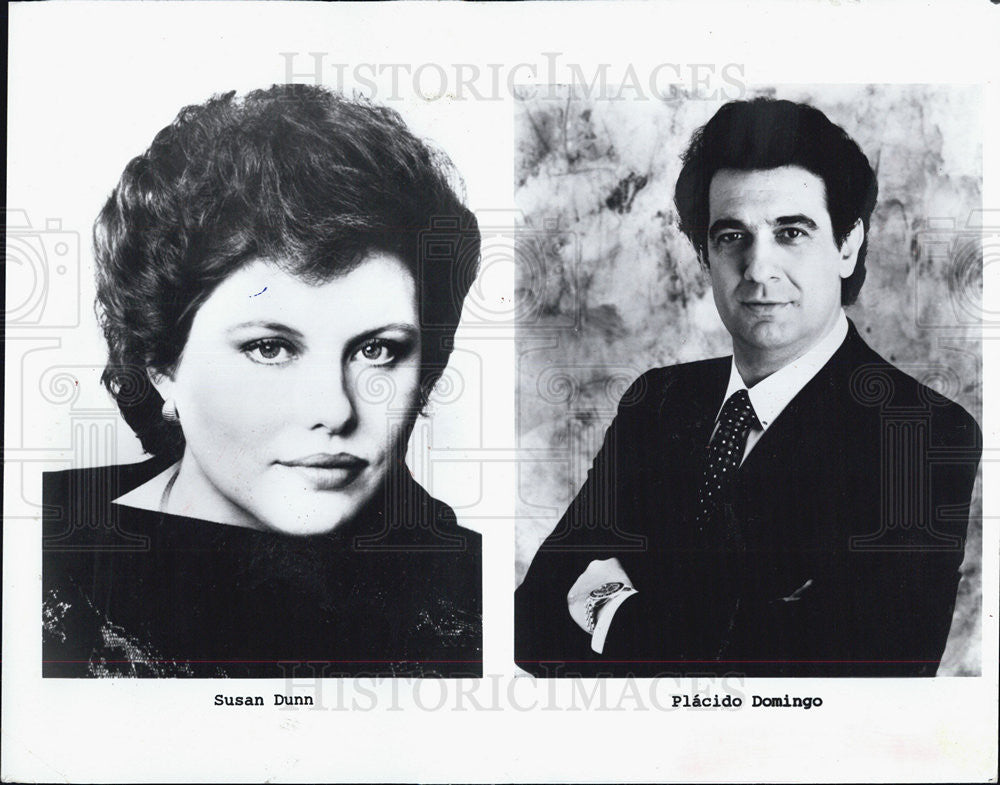 1994 Press Photo Susan Dunn and Placido Domingo portraits - Historic Images