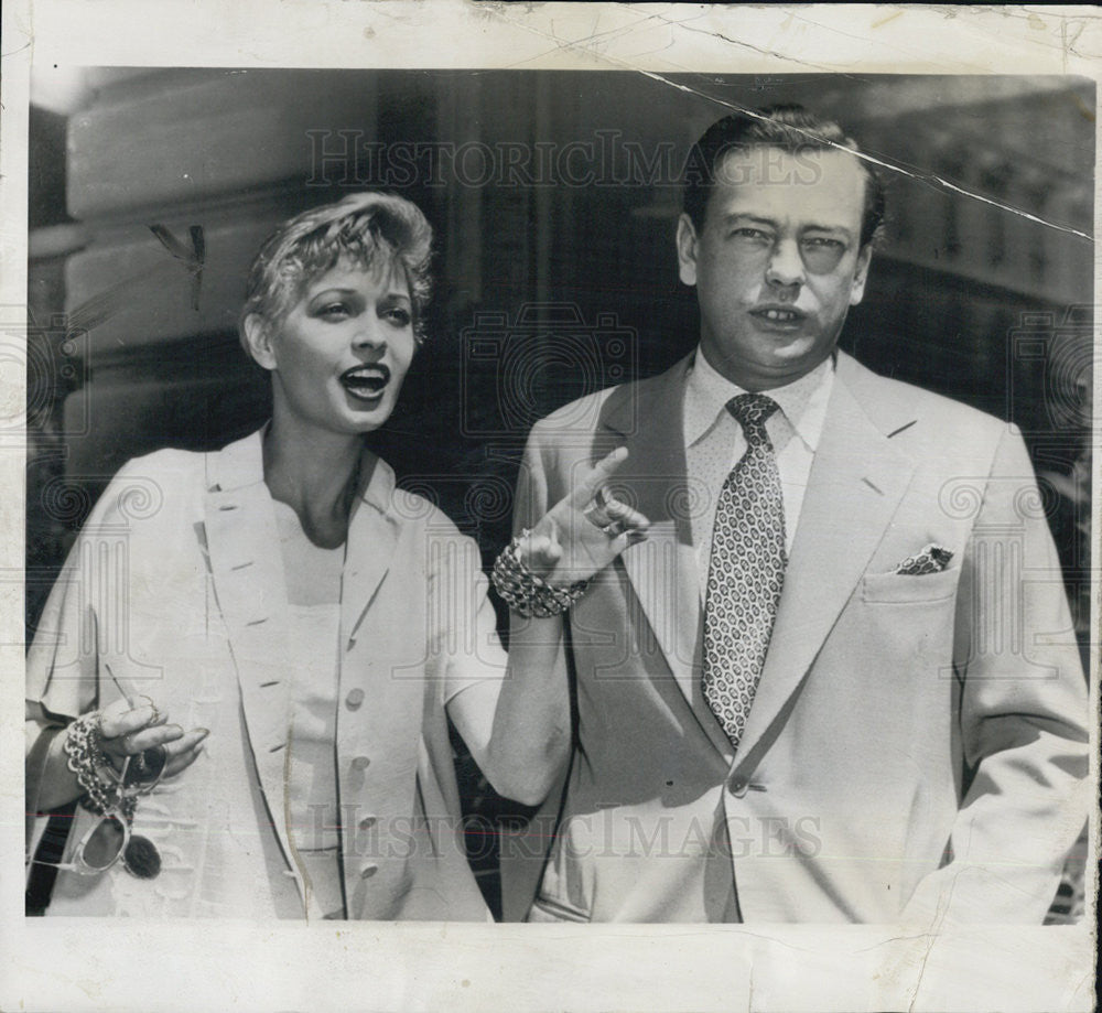 1953 Press Photo Actress Eva Bartok Rome Marquess Milford Haven