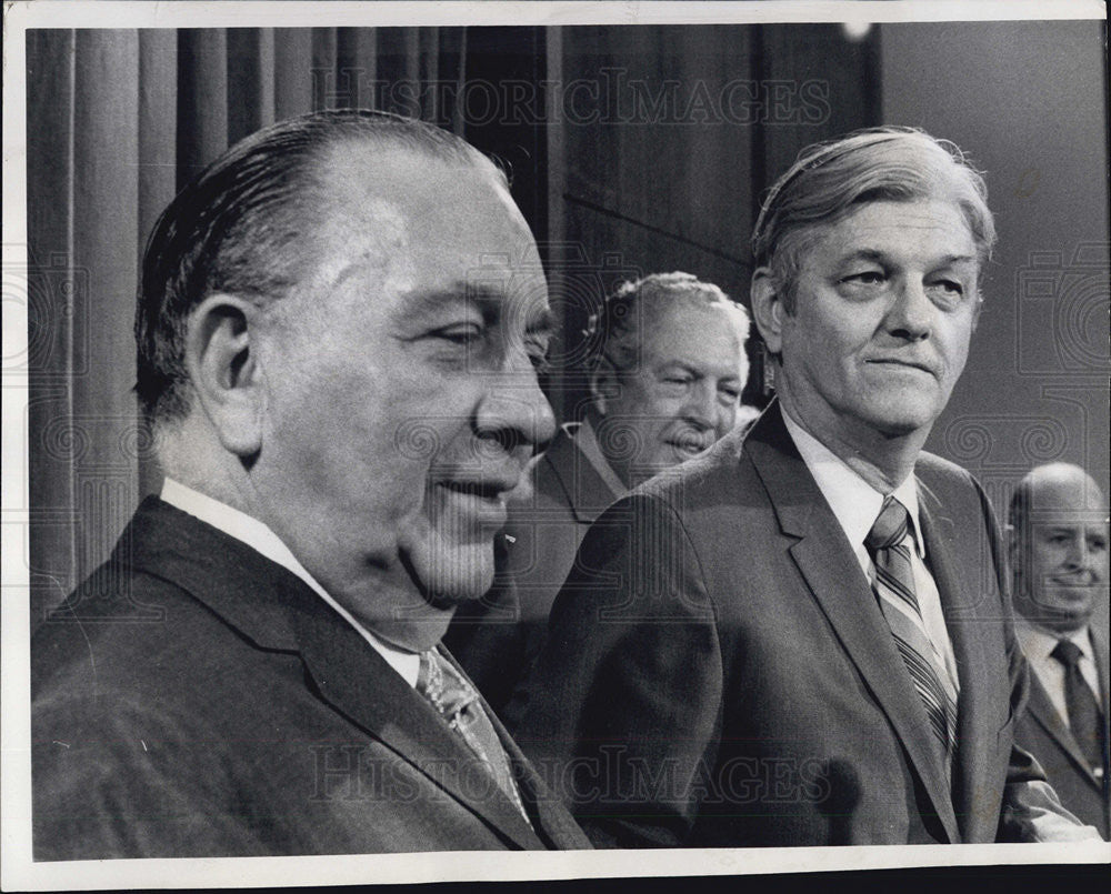 1970 Press Photo Mayor Richard Daley H. Wallace Poston - Historic Images