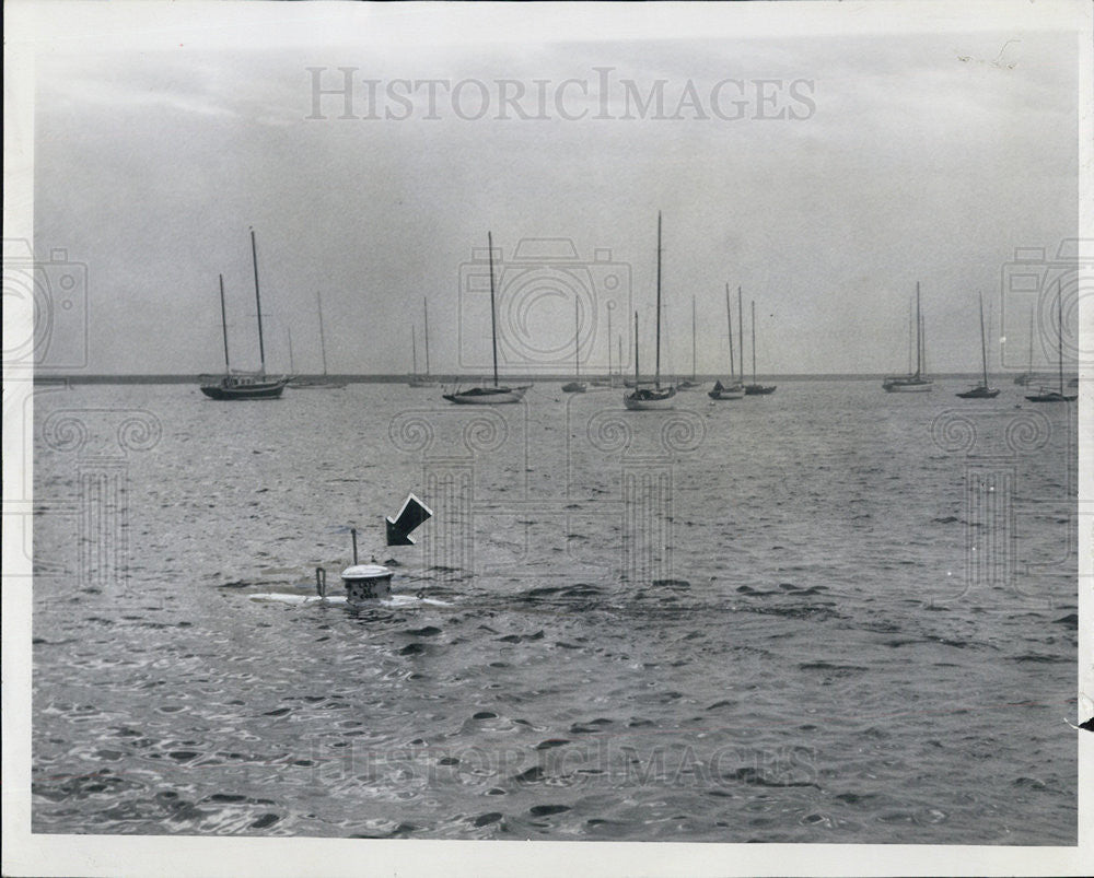 1960 Press Photo Home Made Submarine Underwater Test Isadore Portnoff Pilot - Historic Images