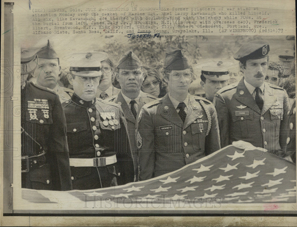 1973 Press Photo Staff Sergeants King D. Rayford And John Young Attend Funeral - Historic Images