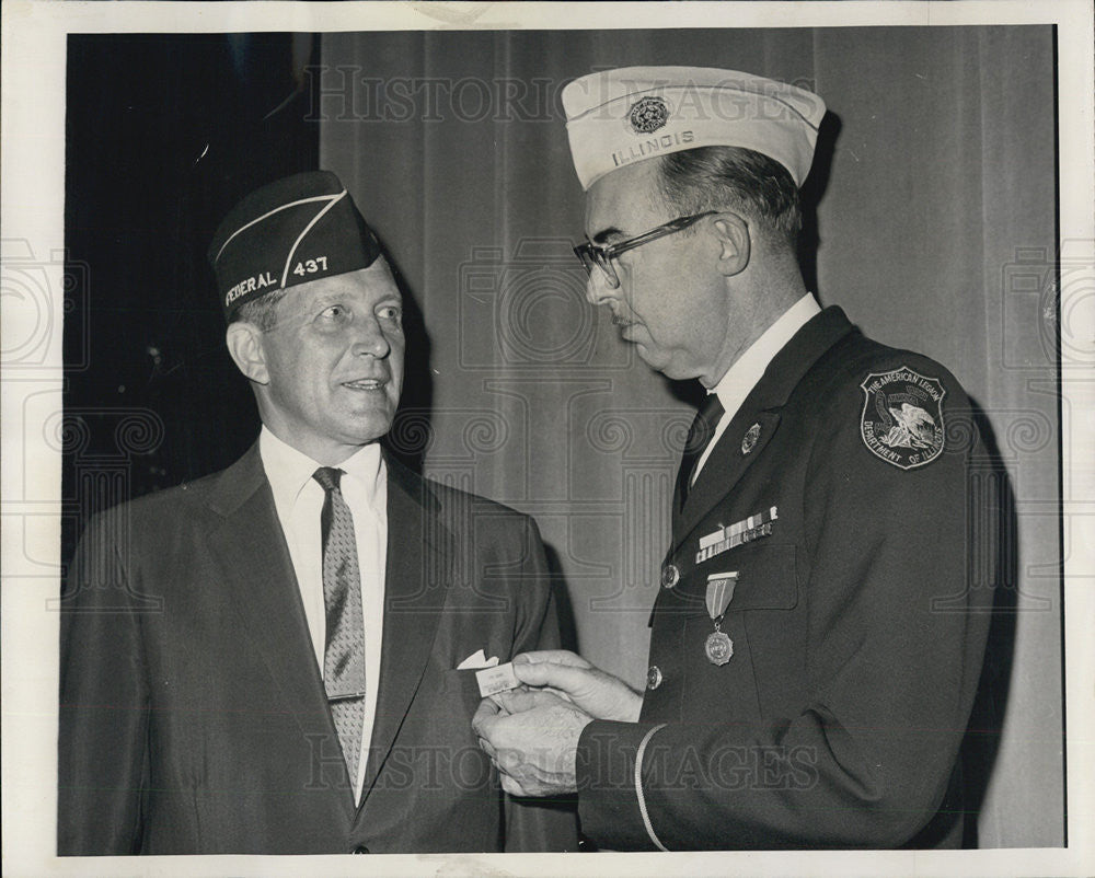 1962 Press Photo Karl Yost Dept. Commander Illinois American Legion Gov. Kerner - Historic Images