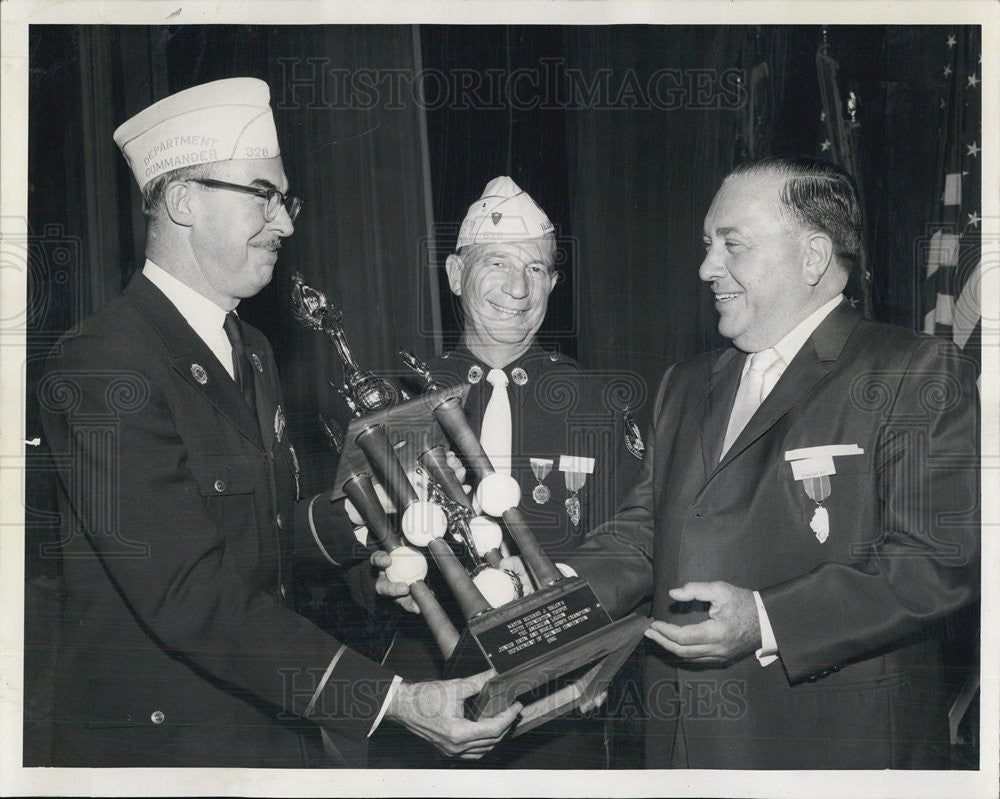 1962 Press Photo Karl Yost state commander American Legion Illinois Mayer Daley - Historic Images