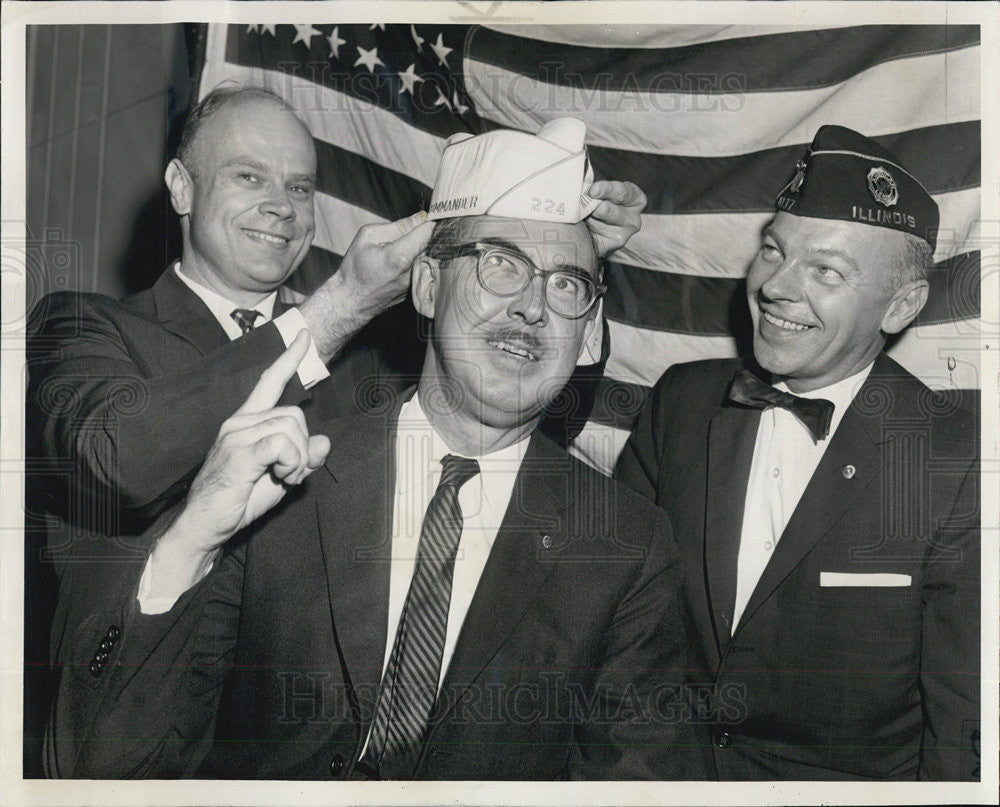 1961 Press Photo Karl Yost Clarence Brooks Kennett Graves American Legion - Historic Images