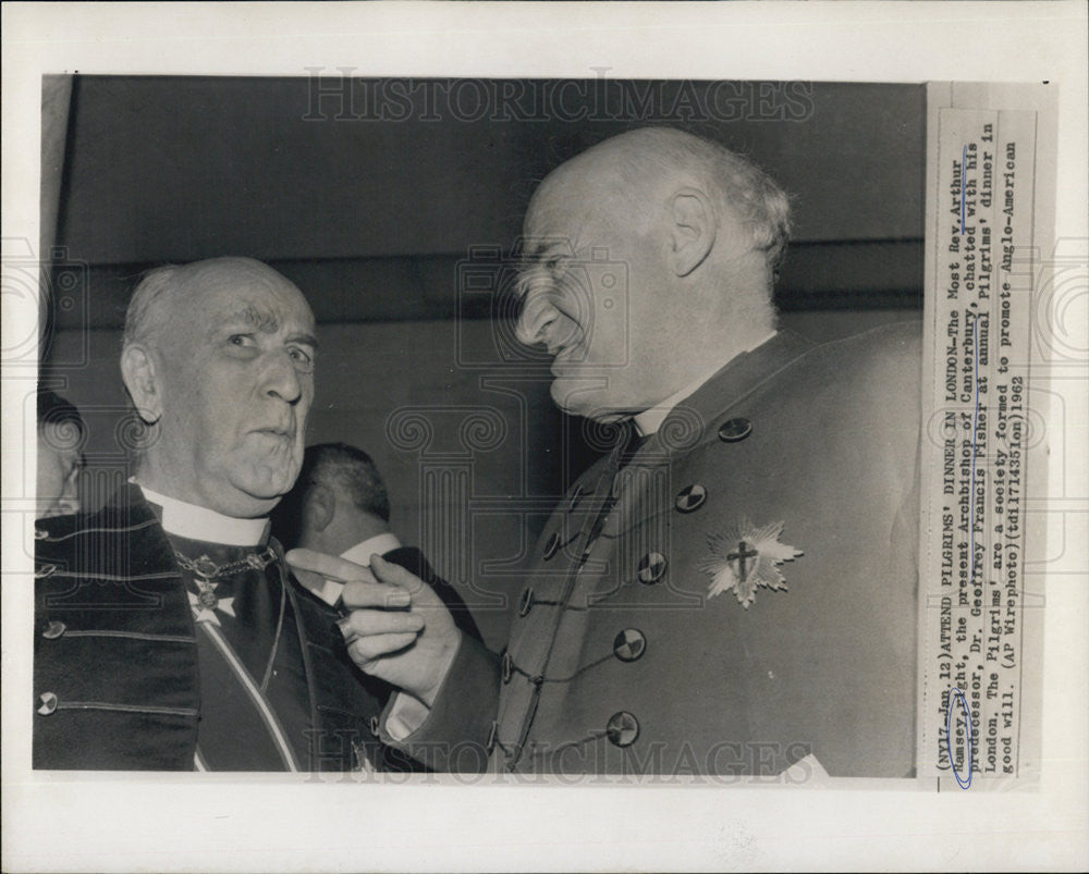 1962 Press Photo Archbishop Of Canterbury, Reverend Arthur Ramsey, Predecessor - Historic Images