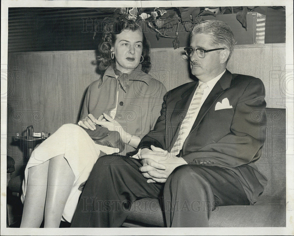 1957 Press Photo Alfred H. Rado And Wife Joyce To Appear Before Grand Jury - Historic Images