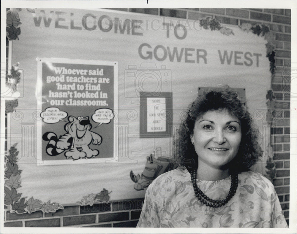 1989 Press Photo Janice Quas own third grade class at Gower West Schools - Historic Images