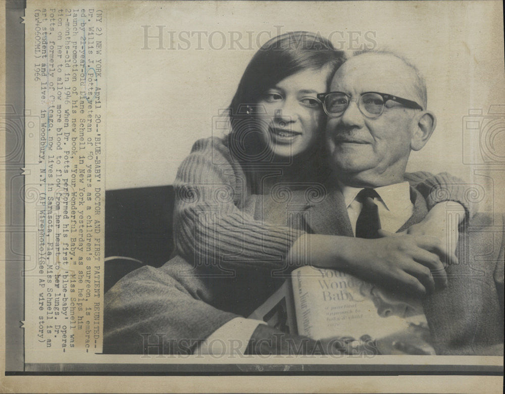 1966 Press Photo Dr. Willis J. Potts, Children&#39;s Surgeon And Diane Schnell - Historic Images