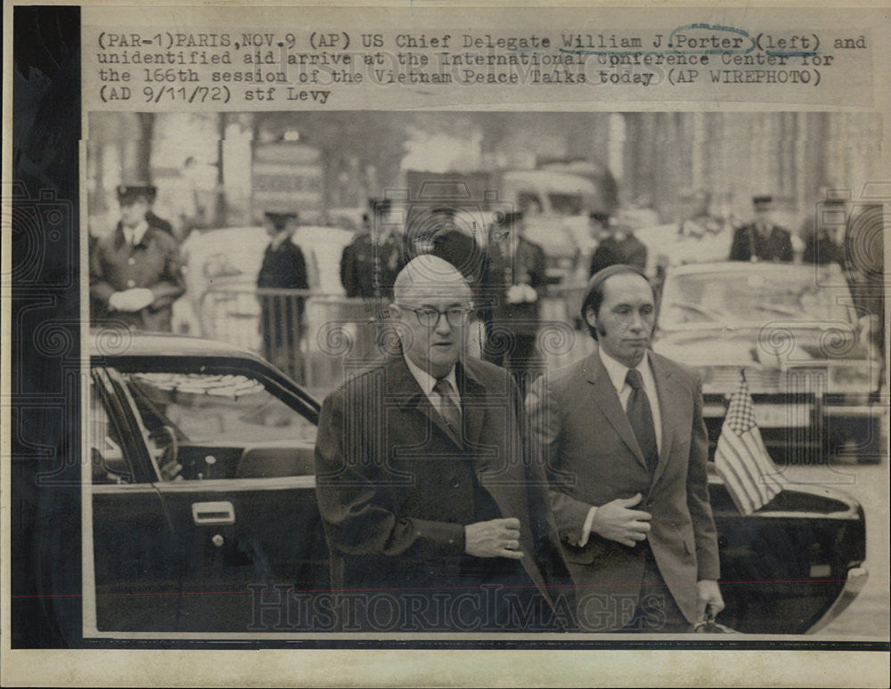 1972 Press Photo Chief Delegate William J. Porter Vietnam Peace Talks - Historic Images