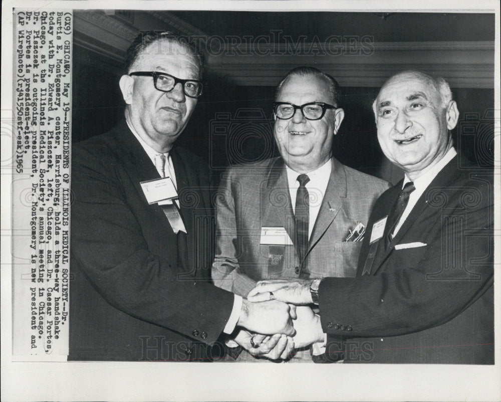 1965 Press Photo Presidents Of Illinois Medical Society, Dr. Burtis Montgomery - Historic Images