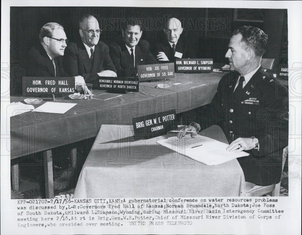 1956 Press Photo Gubernatorial Conference in Kansas - Historic Images