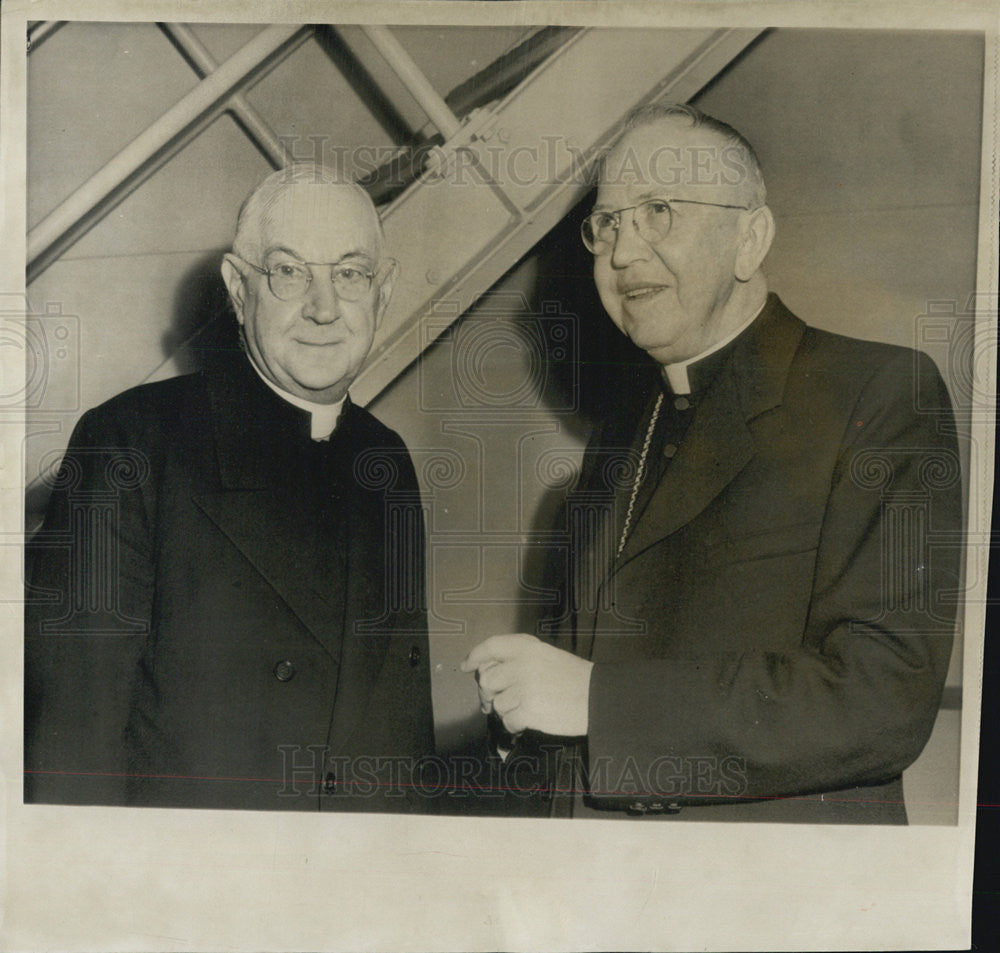 1953 Press Photo Samuel Cardinal Stritch Edward Cardinal Mooney Roman Catholics - Historic Images