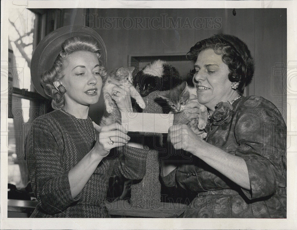 1961 Press Photo Animal Welfare League&#39;s Mrs. Effie Nolan Mrs. James A. Siegrist - Historic Images