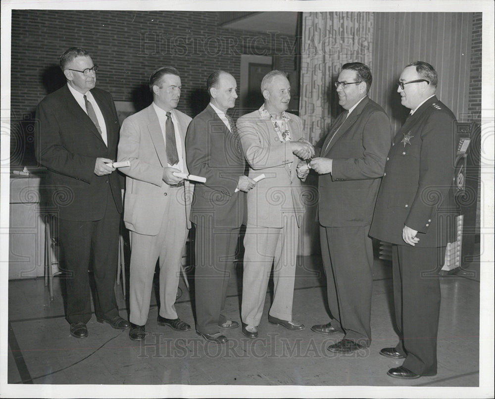 1956 Press Photo Fremont Nester John Mckeigue Charles Heffele Harold Moore - Historic Images