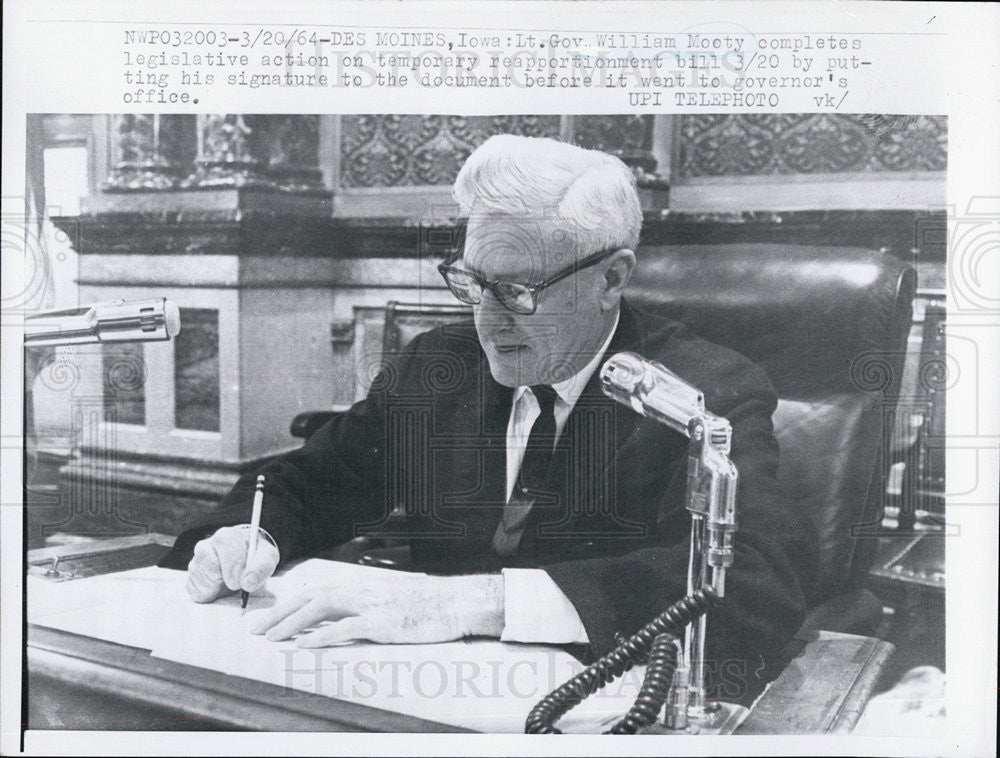 1964 Press Photo Lt Governor William Moety - Historic Images