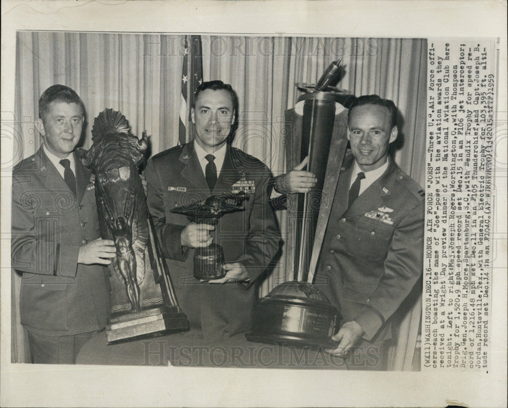 1959 Press Photo AF Officers All Named Joe At Wright Day Preview Dinner - Historic Images