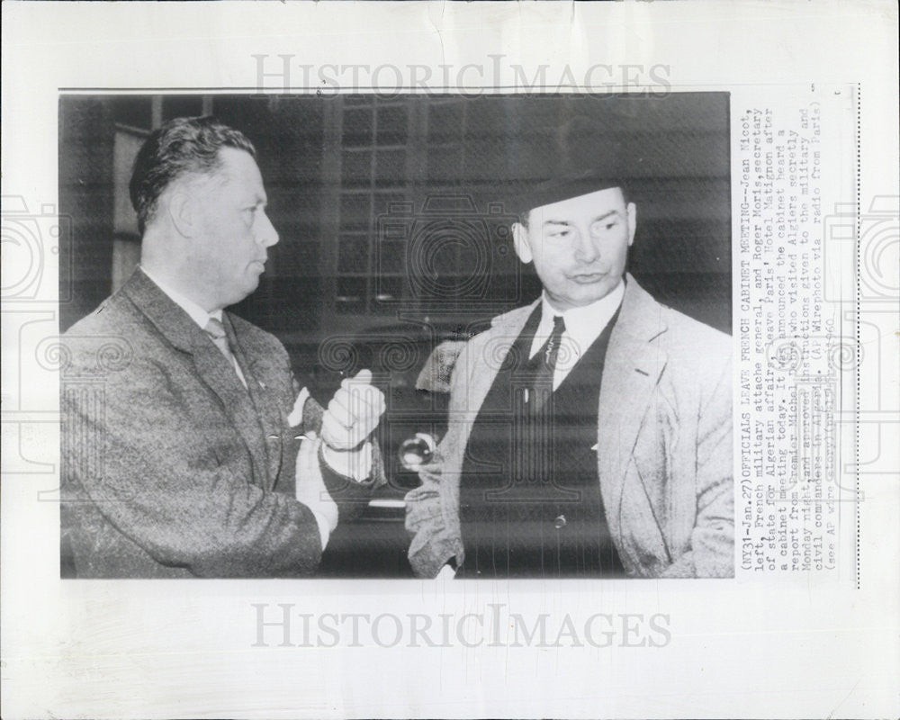 1960 Press Photo Secy State Algerian Affairs Roger Moris And Jean Nicot French - Historic Images