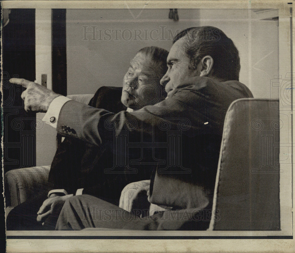1972 Press Photo Japan Minister Foreign Affairs Masayoshi Ohira  President Nixon - Historic Images
