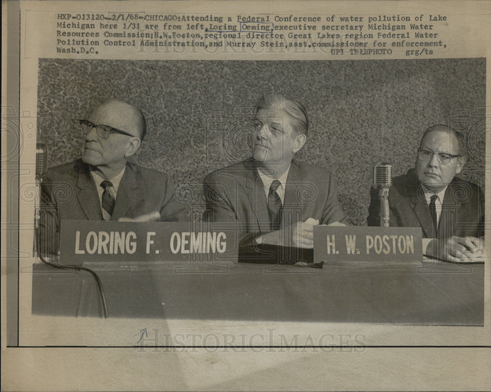 1968 Press Photo Federal Conference Loring Oeming Michigan Water Resource Commi - Historic Images