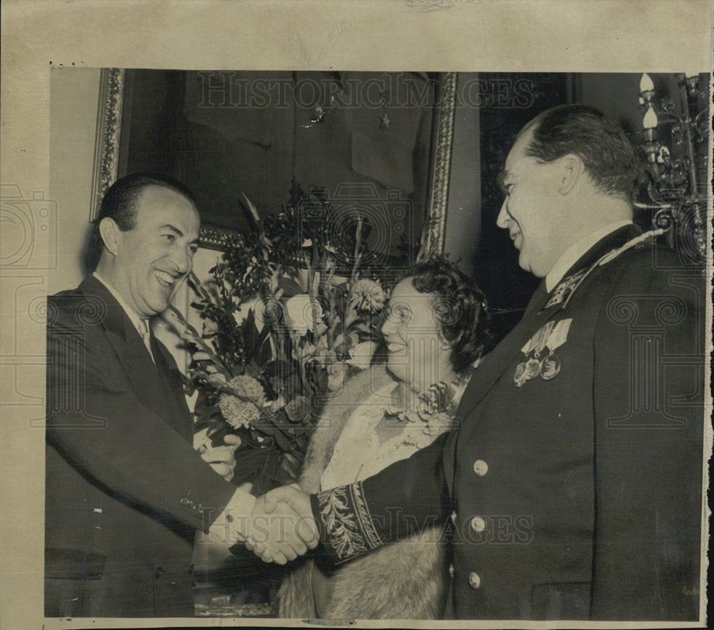 1953 Press Photo Vladimir Popovic Yugoslav Ambassador Zaroubin Soviet - Historic Images