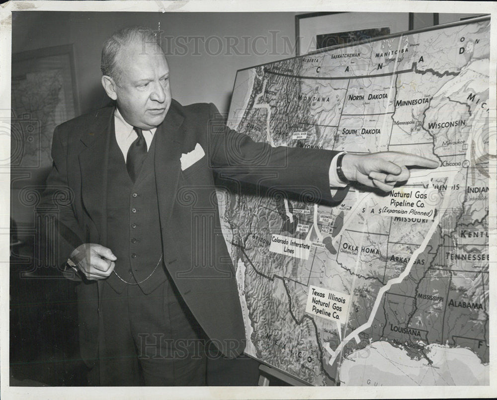 1956 Press Photo James F. Oathes Jr. Chairman Peoples Gas Light &amp; Coke Company - Historic Images