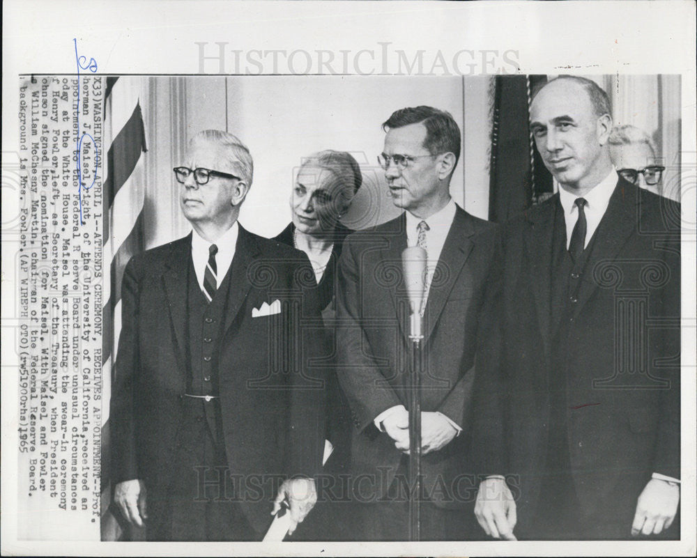 1965 Press Photo Prof. Sherman J. Maisel appointed to Federal Reserve Board - Historic Images