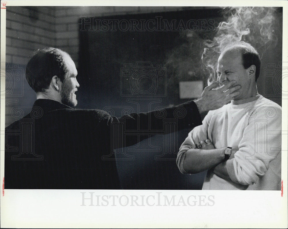 1985 Press Photo of John Malkovich and Stephen B Eich at Steppenwolf Theater - Historic Images