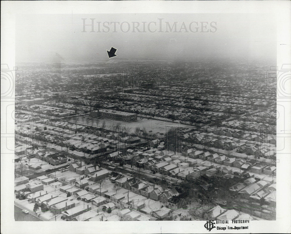 1972 Press Photo Aerial View Plane Crash South-West Side - Historic Images