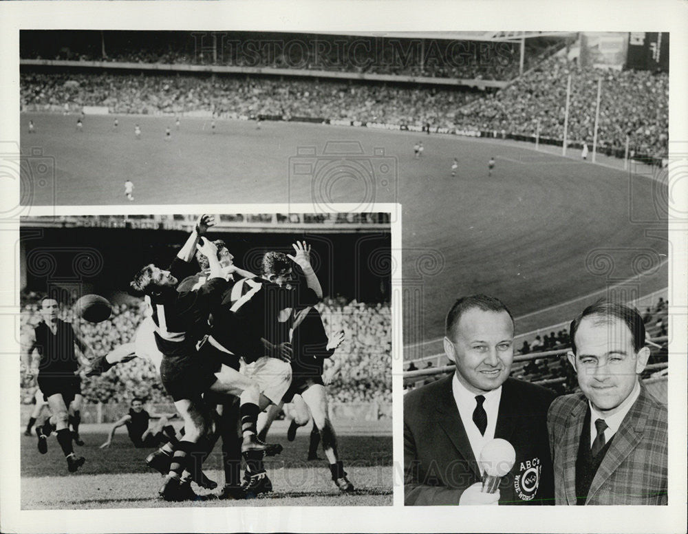 Press Photo Jim McKay and Tony Charlton Victoria Cup Football Championship. - Historic Images