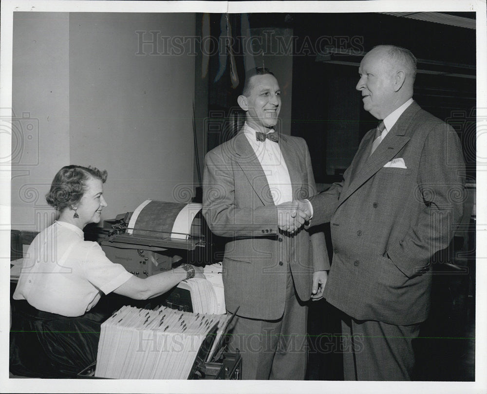 1957 Press Photo John F. McGuane/Walter T. Fifield/Mina Petty/Park Credit Union - Historic Images