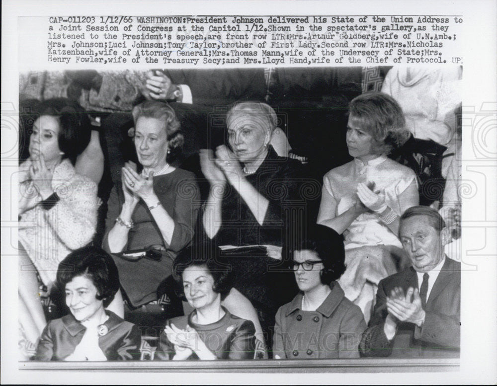 1966 Press Photo President Johnson delivered State of the Union - Historic Images