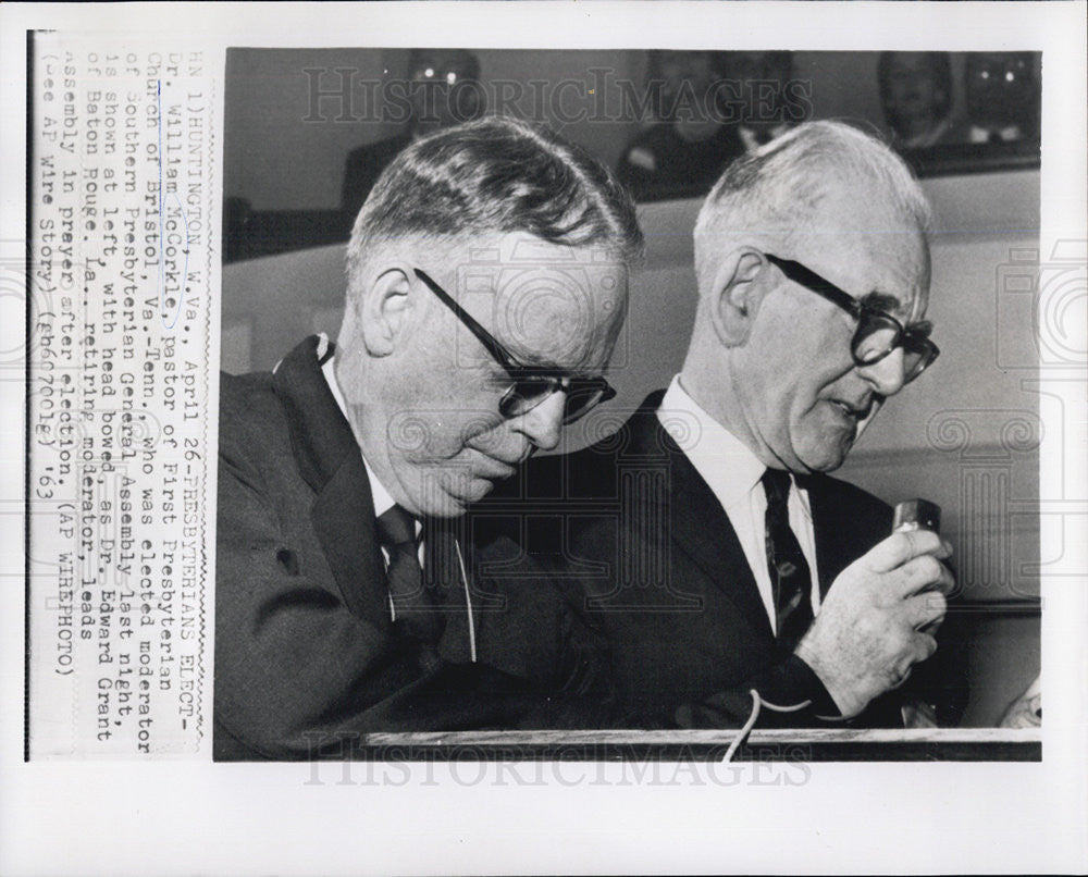 1963 Press Photo William McCorkle Pastor First Presbyterian Elected Moderator - Historic Images