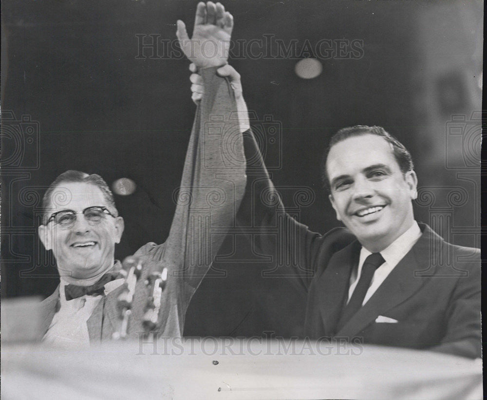 1956 Press Photo Richard Stengal and Gov Frank Clement - Historic Images