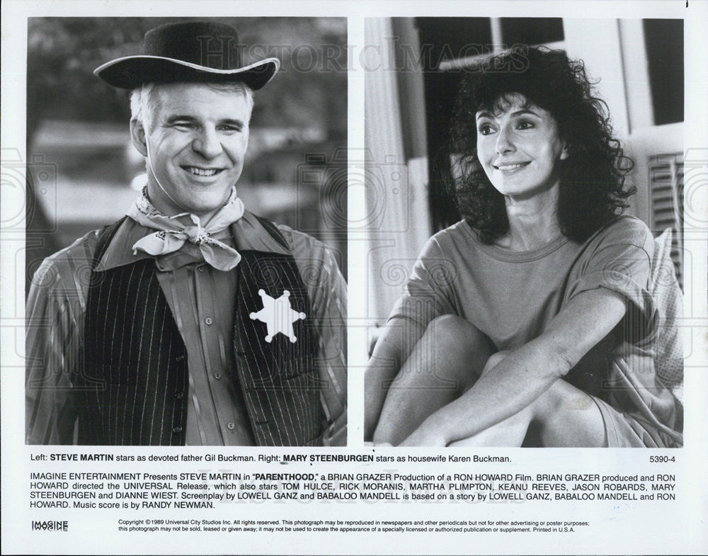 1989 Press Photo Actor Steve Martin and Mary Steenburgen stars in "Parenthood" - Historic Images