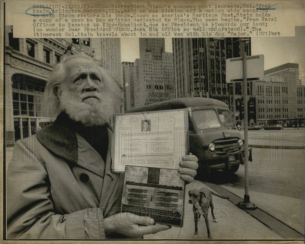 1973 Press Photo Presiden Nixons Unknown Poet Fred Stein - Historic Images