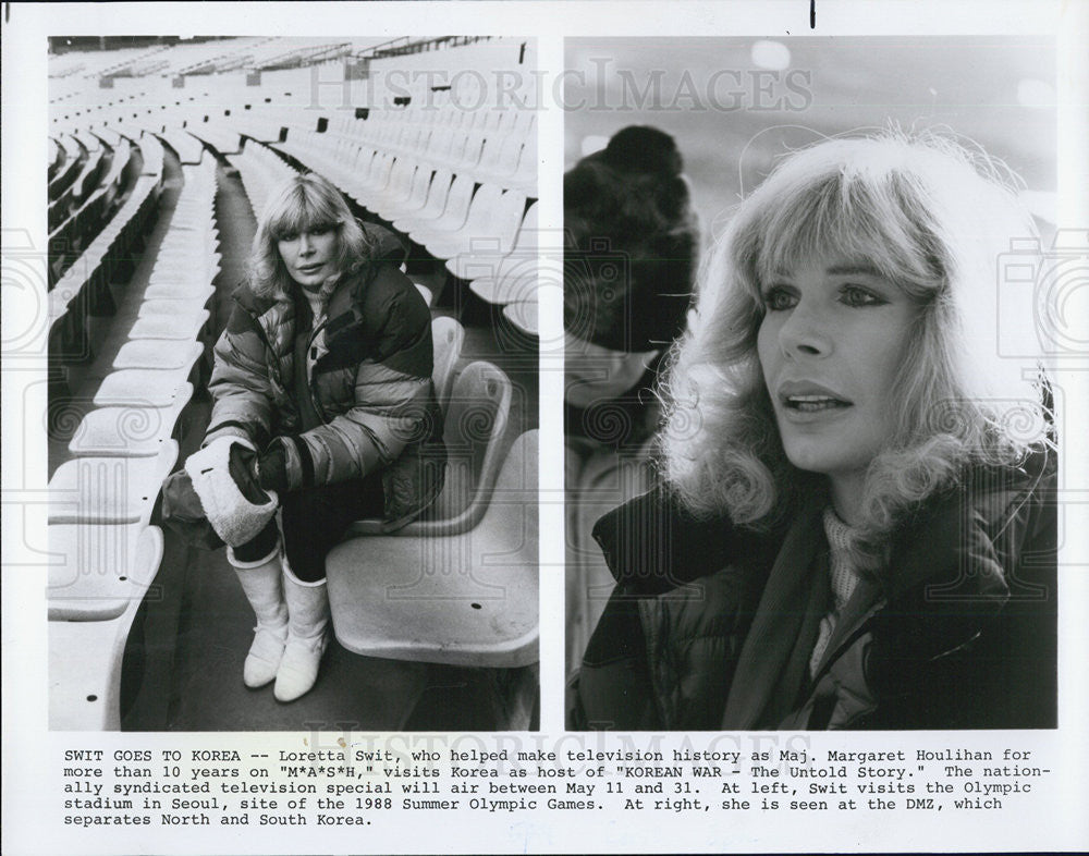 1988 Press Photo Loretta Swit of &quot;M*A*S*H&quot; - Historic Images