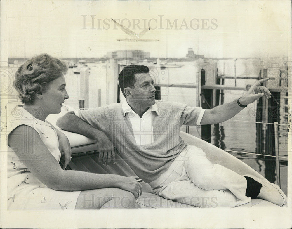 1964 Press Photo Mr &amp; Mrs Charles Swidel New Owner of Marine City - Historic Images