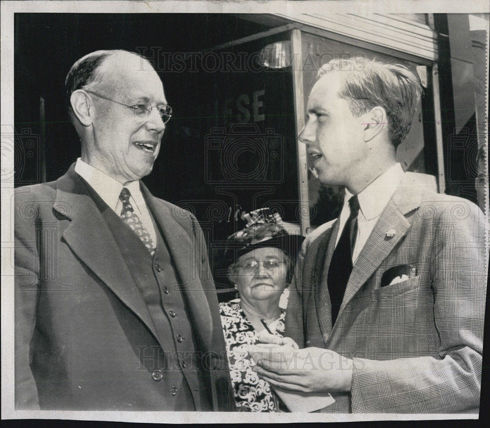 1948 Press Photo Senator R. Taft Ohio son Lloyd presidential campaign - Historic Images