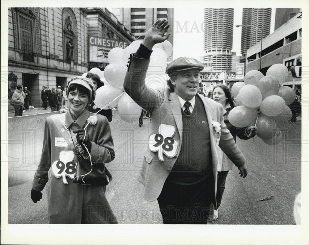 1986 Press Photo St. Patrick's Day Parade John McCaffrey - Historic Images