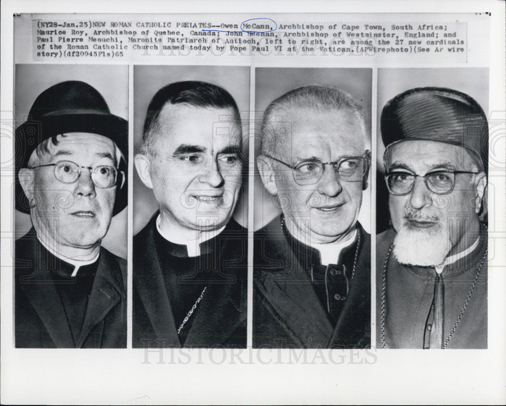 1965 Press Photo Owen McCann archbishop Cape Town South Africa Maurice Roy - Historic Images