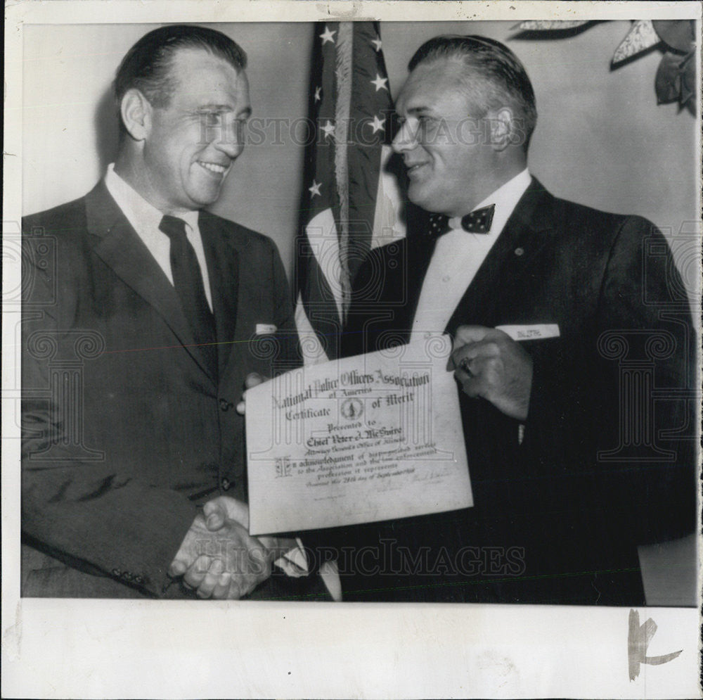 1958 Press Photo Peter J. McGuire Republican candidate sheriff Cook County Frank - Historic Images