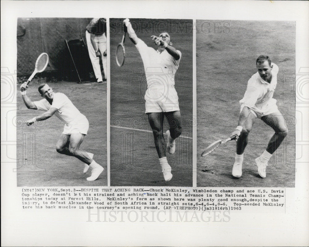 1963 Press Photo Chuck McKinley Wimbledon Champ.&amp; US Davis Champ Tennis Player. - Historic Images