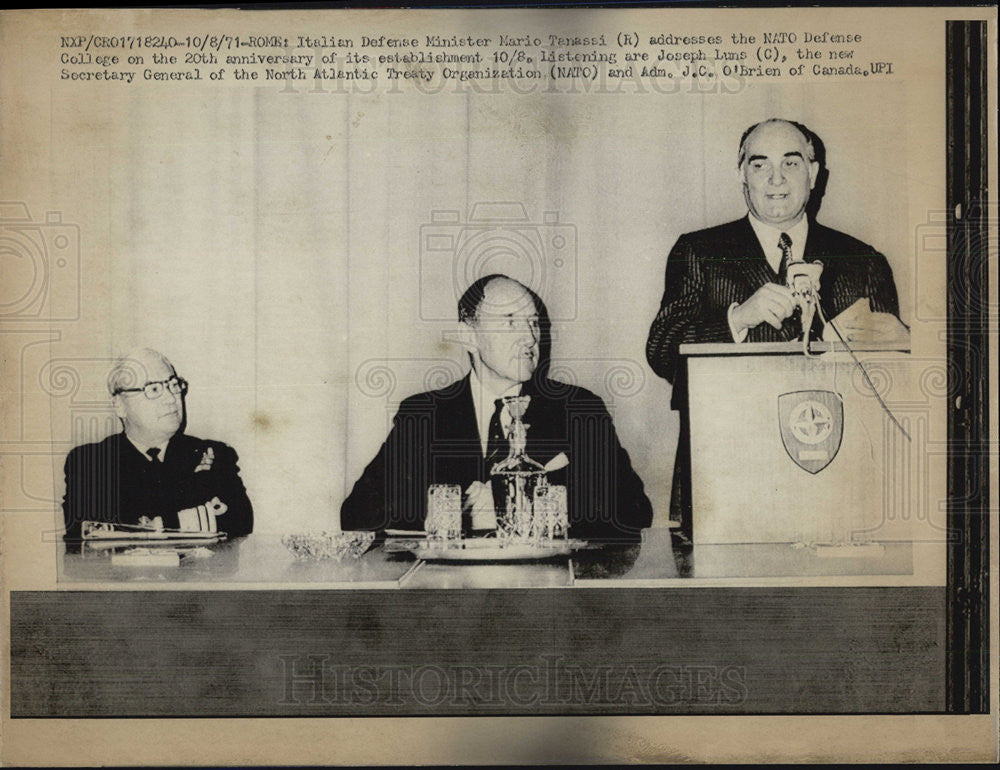 1971 Press Photo Italian Defense Minister Mario Tanassi - Historic Images